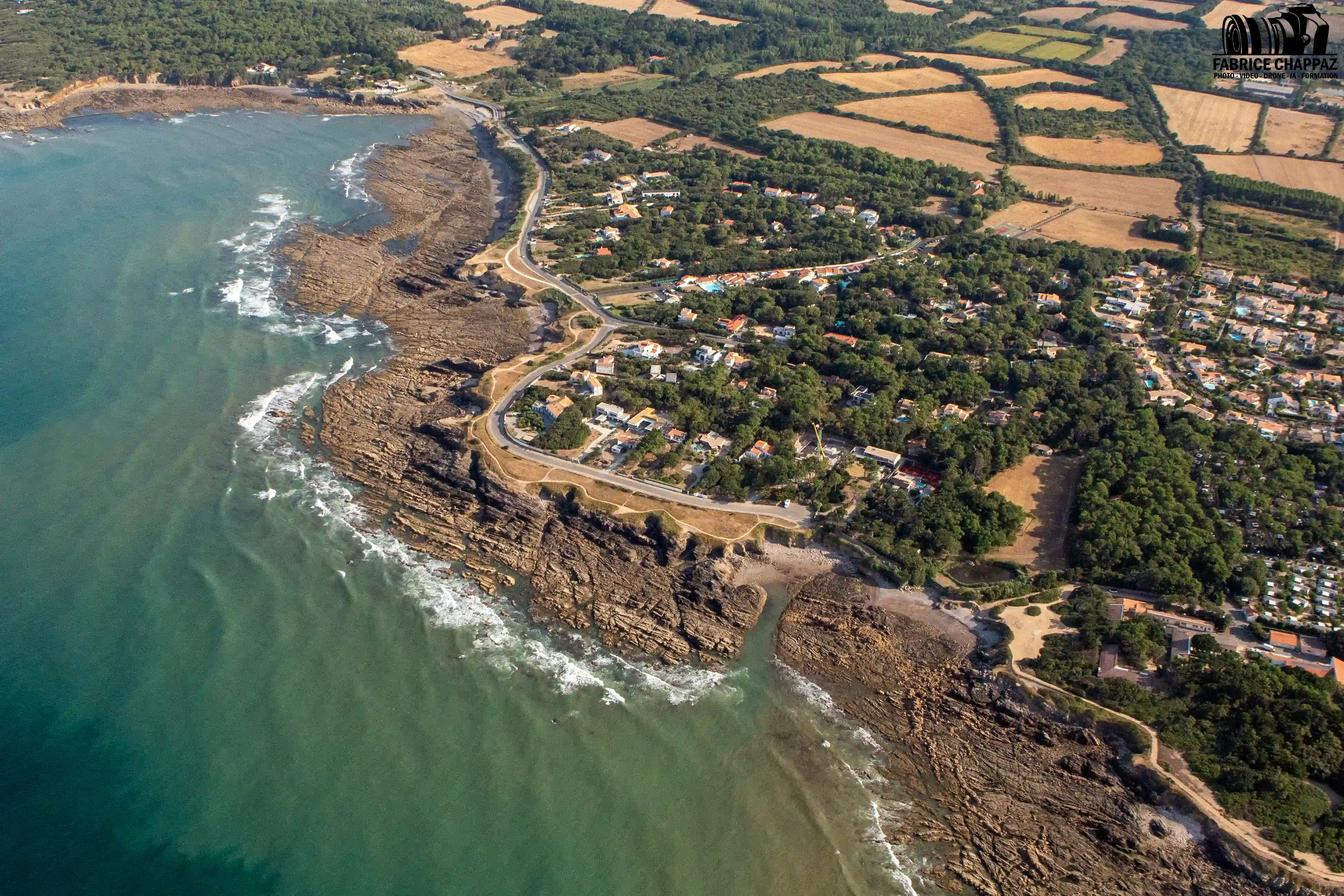 Corniche vendéenne à Saint-Hilaire-de-Riez vue du ciel