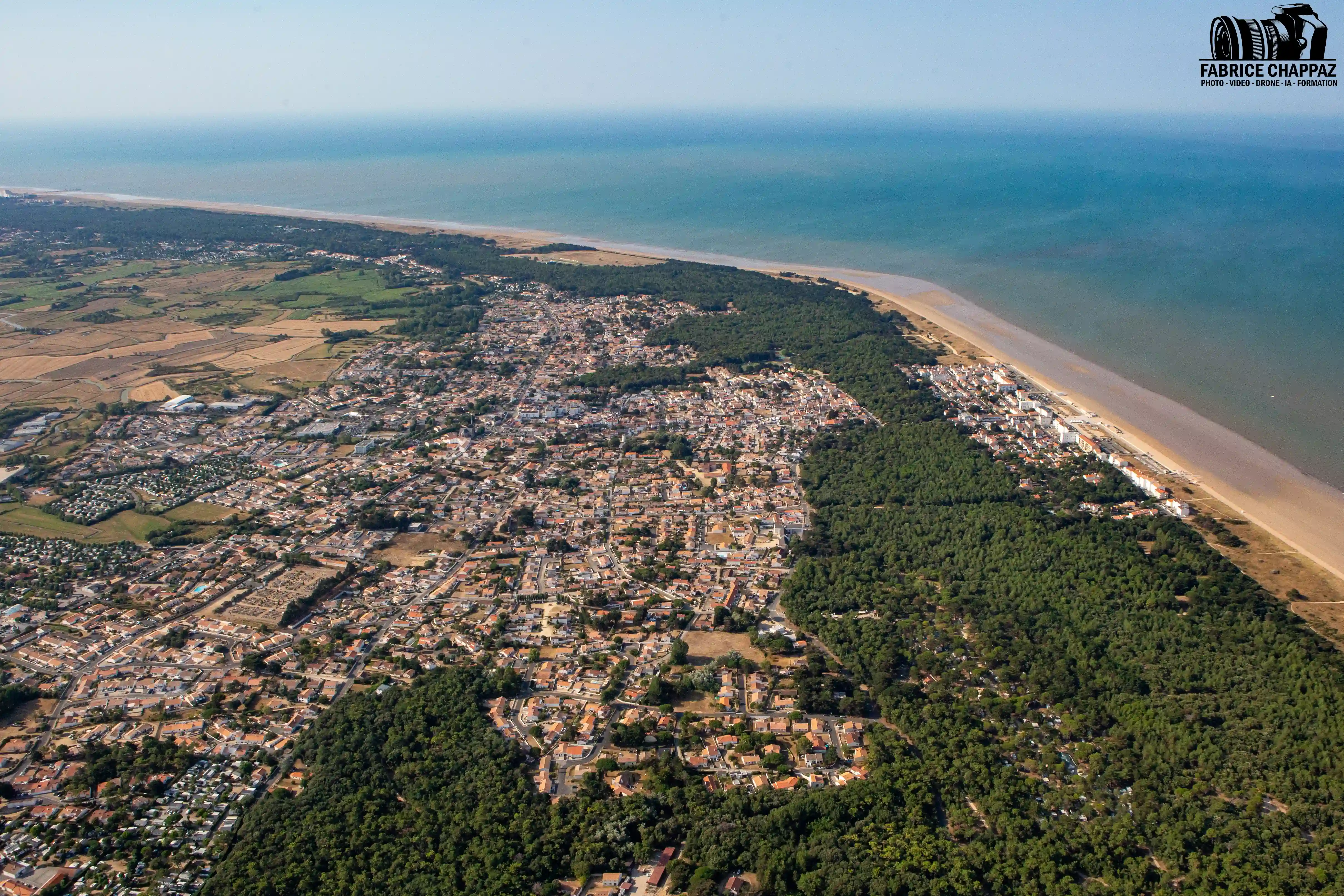 Plage et forêt de Notre-Dame-de-Monts vues d'avion